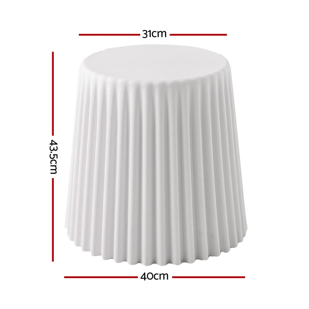 Cupcake Design Stackable Plastic Stools 43.5cm White (Set of 4)