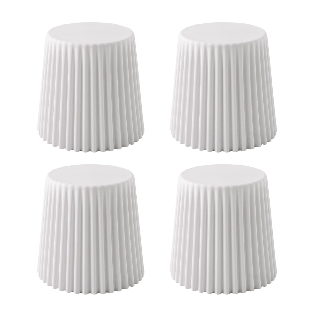 Cupcake Design Stackable Plastic Stools 43.5cm White (Set of 4)