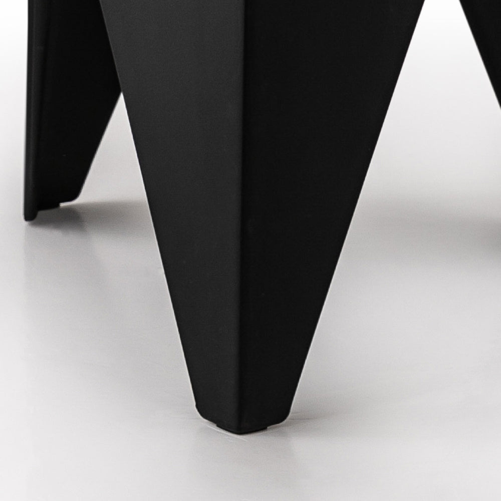 Puzzle Design Stackable Plastic Stools 45cm Black (Set of 4)
