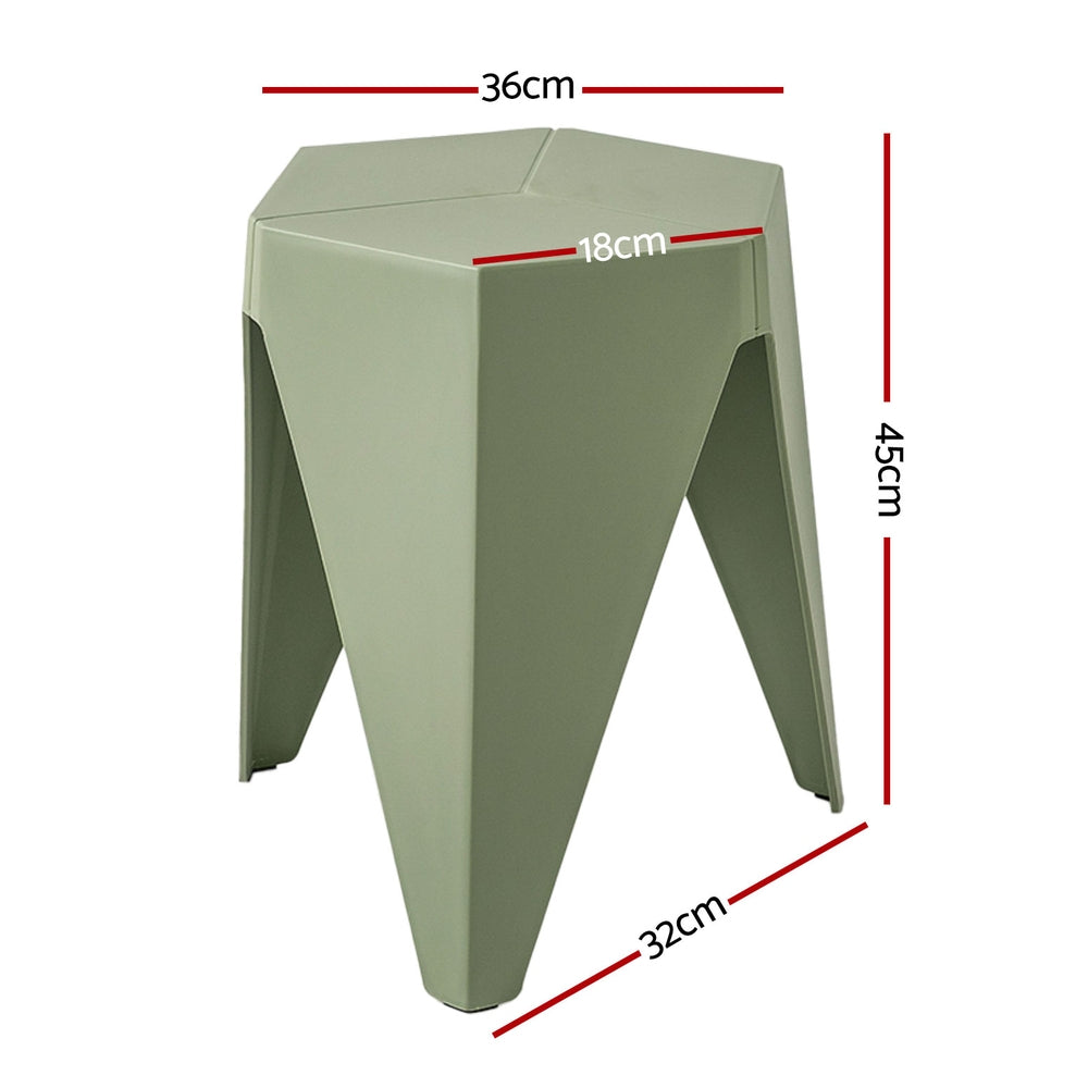 Puzzle Design Stackable Plastic Stools 45cm Green (Set of 4)