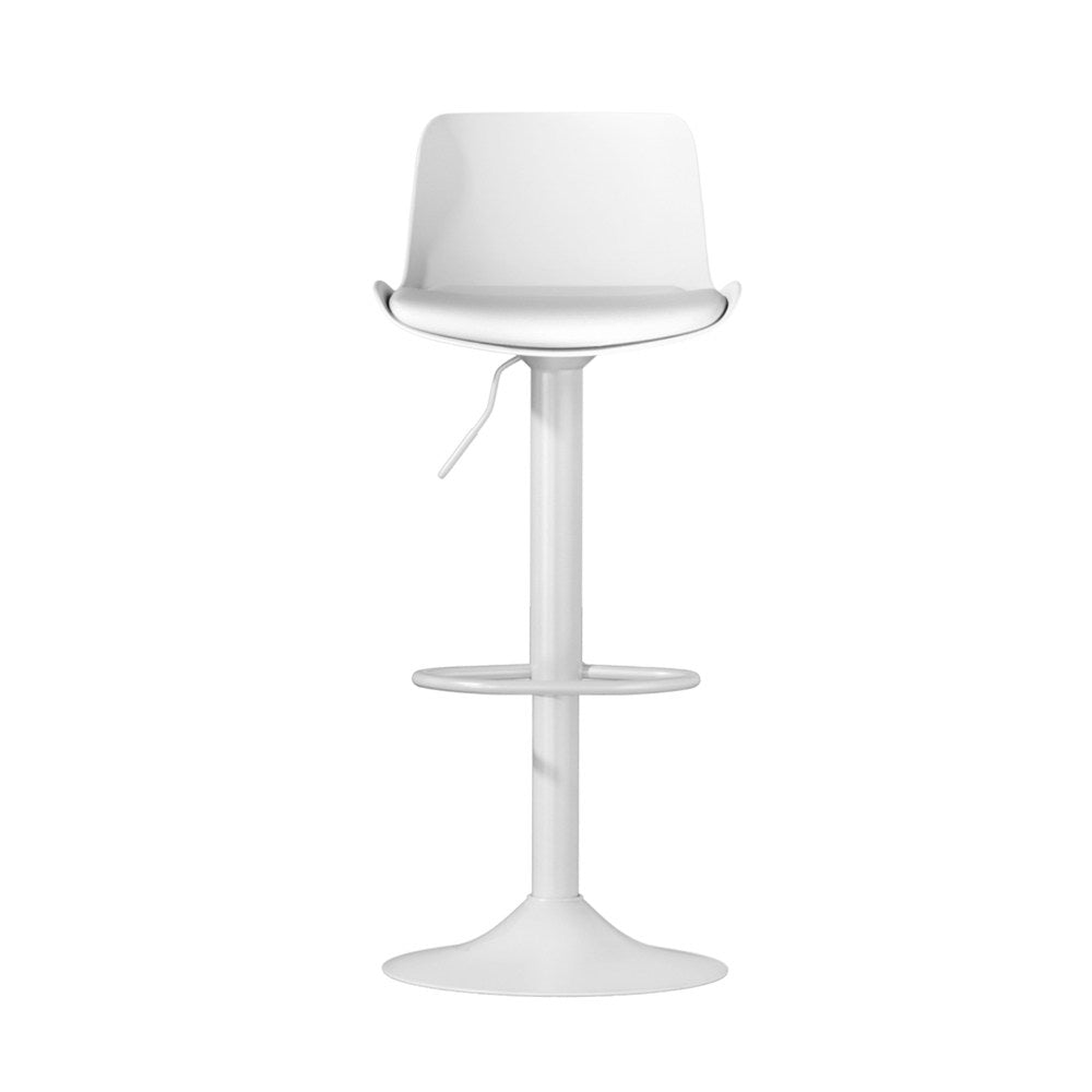 Nola Leather Padded Adjustable Bar Stools White (Set of 2)