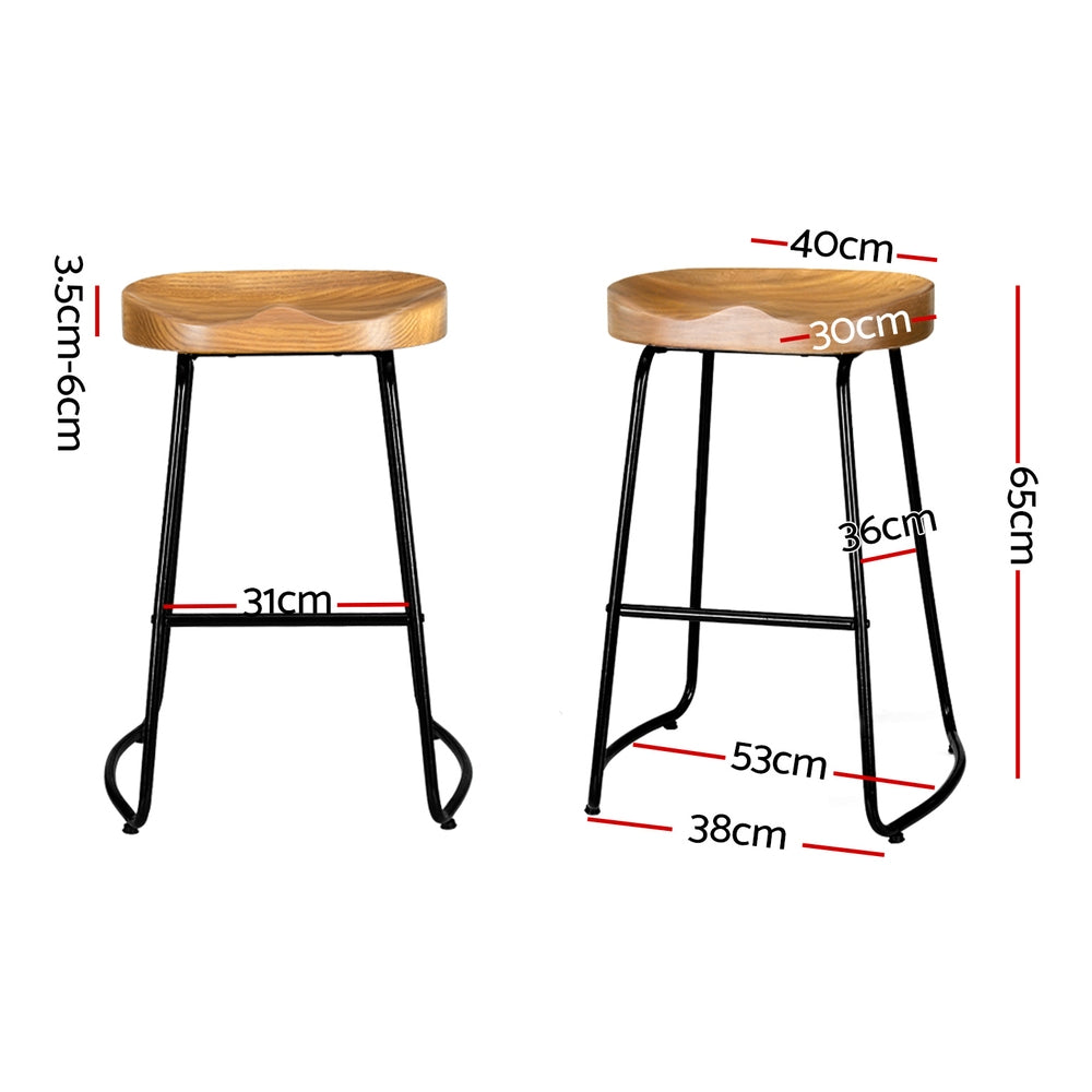 Set of 2 Tractor Seat Bar Stools 65cm
