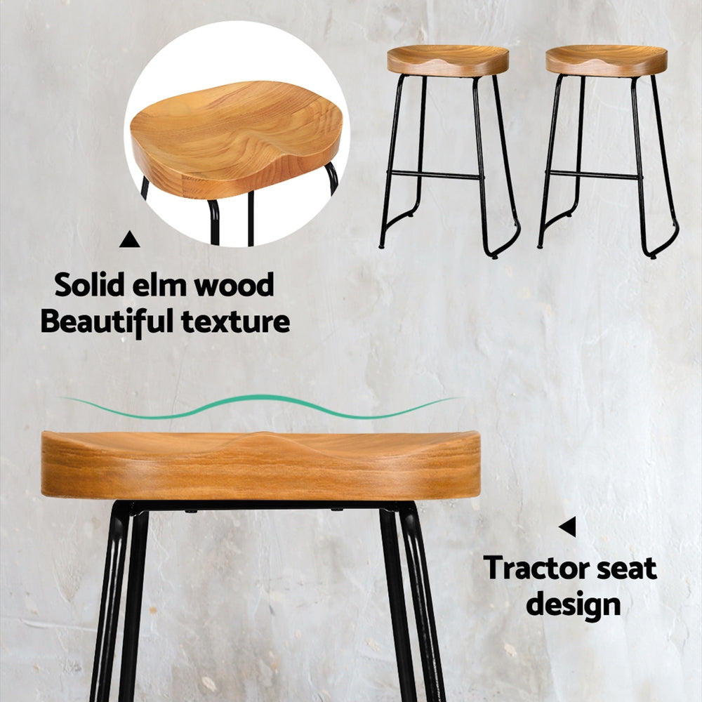 Set of 2 Tractor Seat Bar Stools 65cm