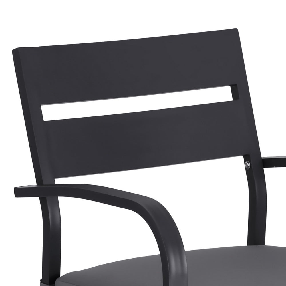 Aluminium Outdoor Dining Bistro Bar Set Black (5 Piece) - Barstool Express