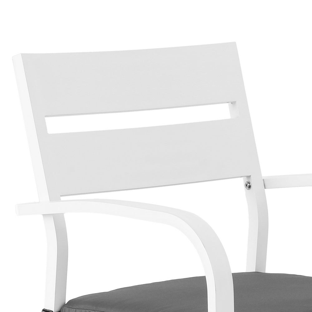 Aluminium Outdoor Dining Bistro Bar Set White & Grey (3 Piece) - Barstool Express