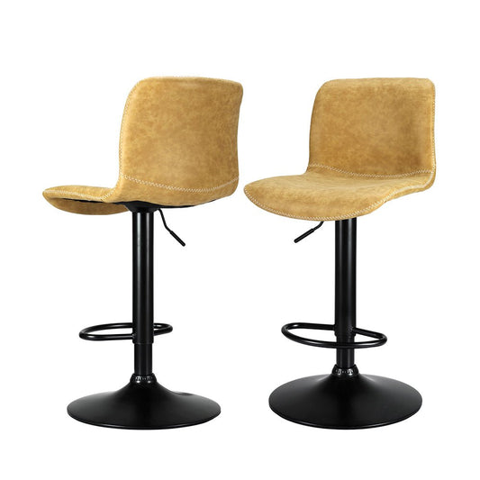 Amy Vintage Leather Adjustable Bar Stool Brown (Set of 2) - Barstool Express