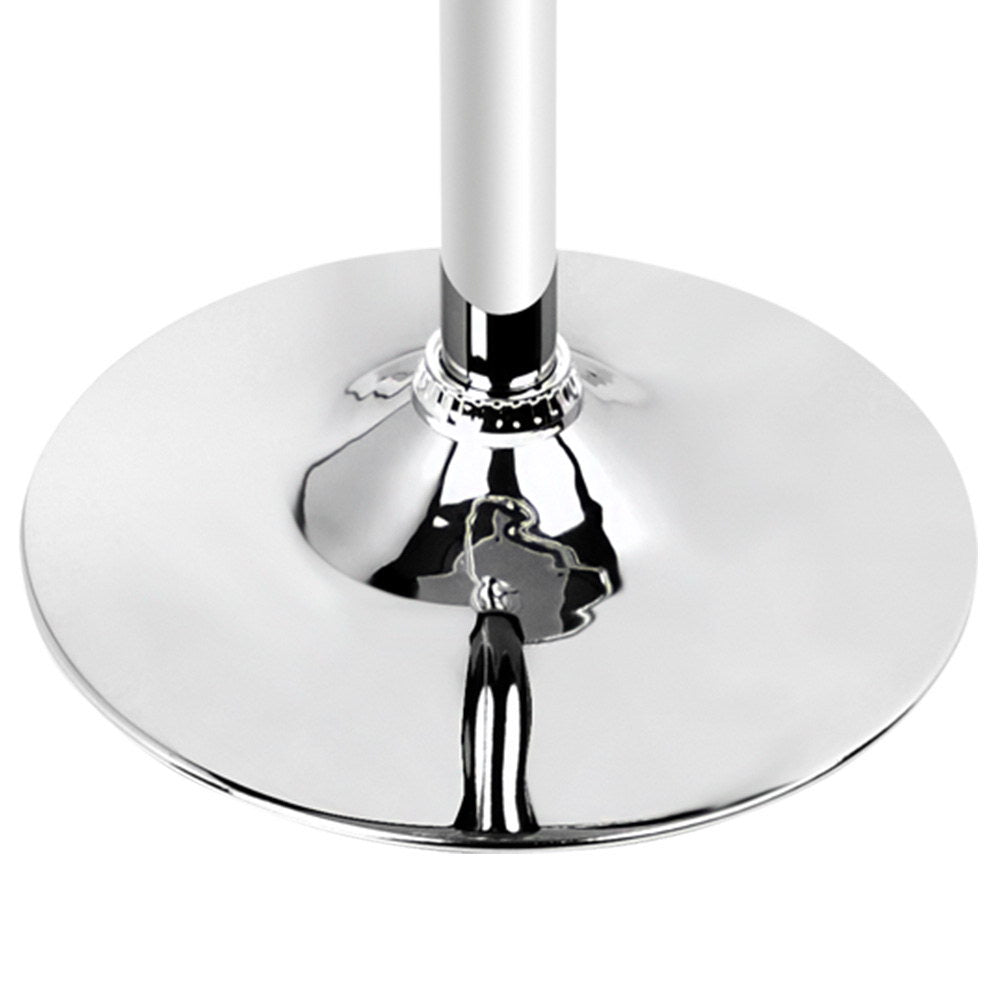 Bar Table Adjustable Round Dining & Kitchen Chrome & White - Barstool Express