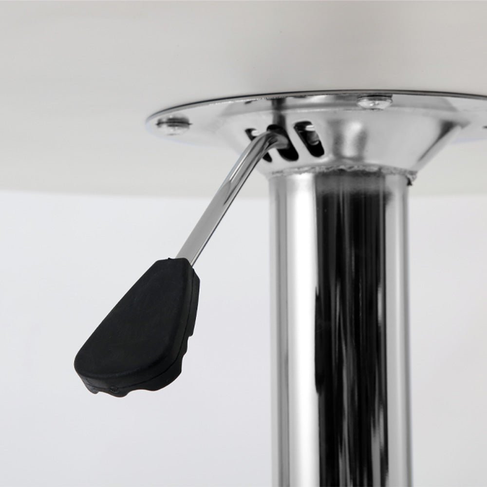 Bar Table Adjustable Round Dining & Kitchen Chrome & White - Barstool Express