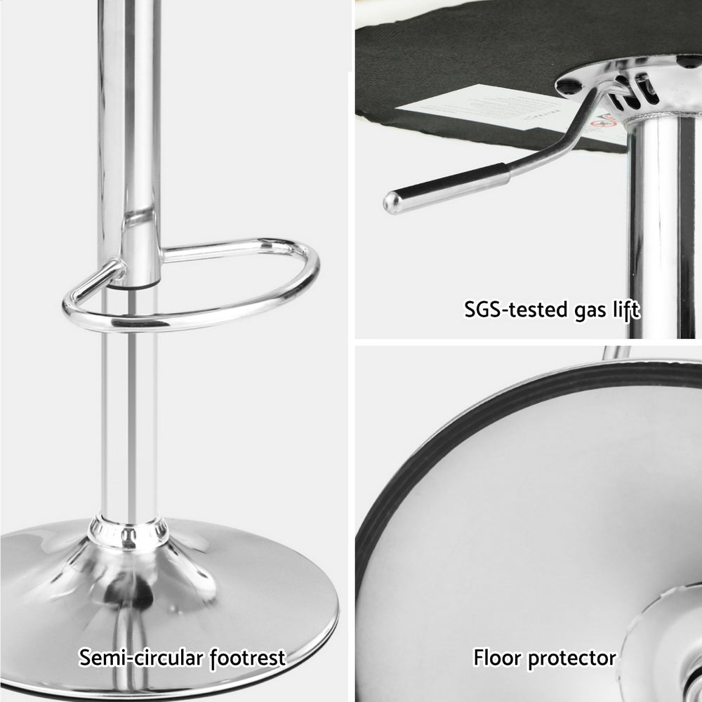 Bella Leather Timber Adjustable Bar Stools White (Set of 4) - Barstool Express