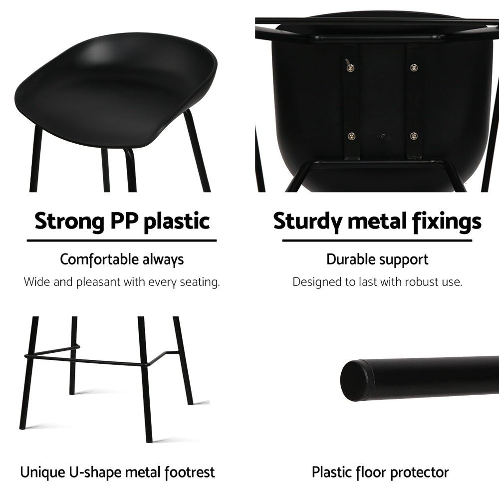 Bree Breakfast Bar Stools 67cm Black (Set of 4) - Barstool Express