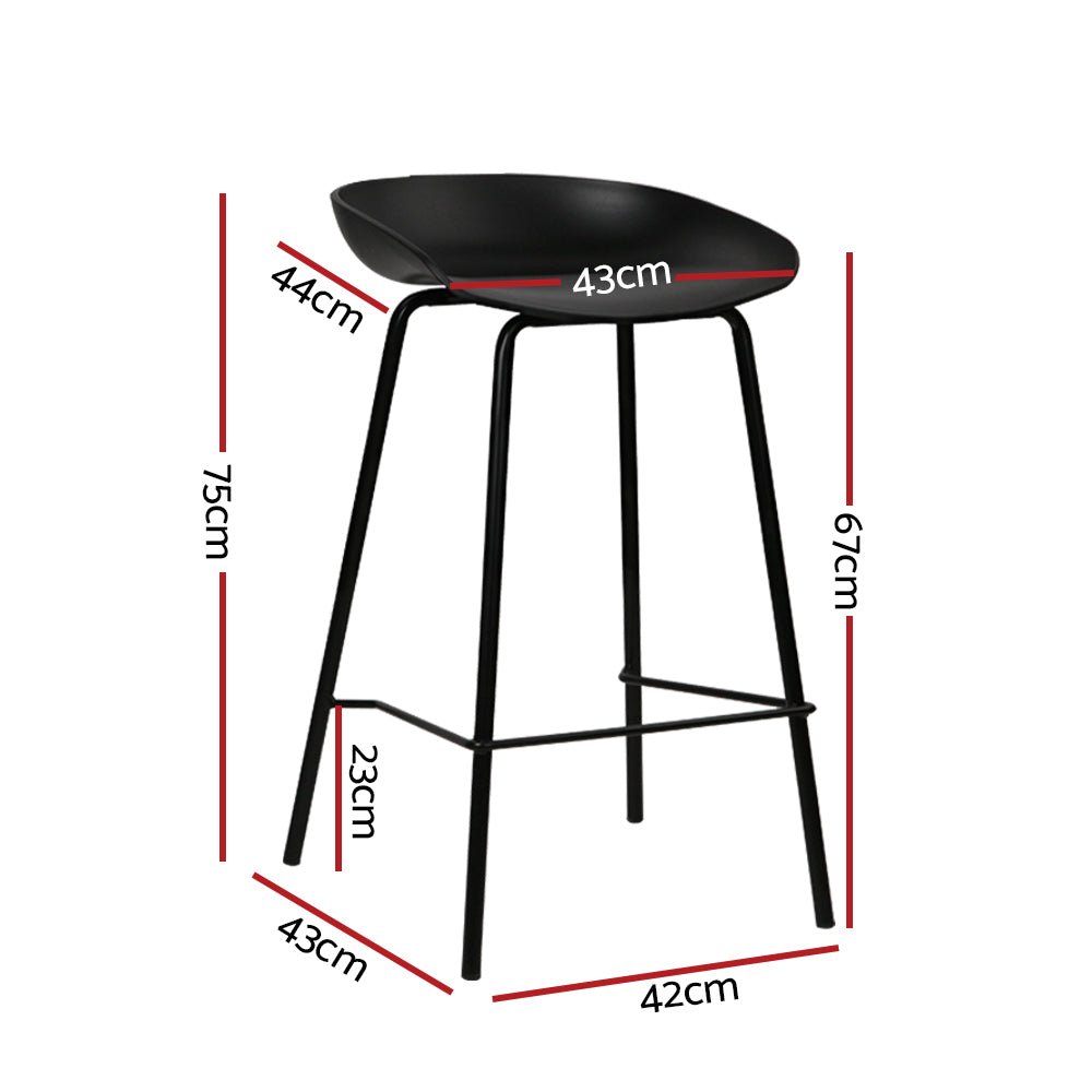 Bree Breakfast Bar Stools 67cm Black (Set of 4) - Barstool Express