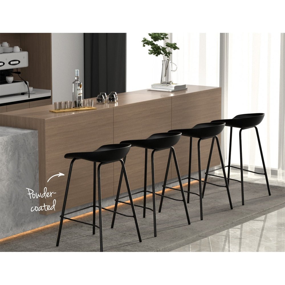 Bree Breakfast Bar Stools 67cm Black (Set of 4) - Barstool Express