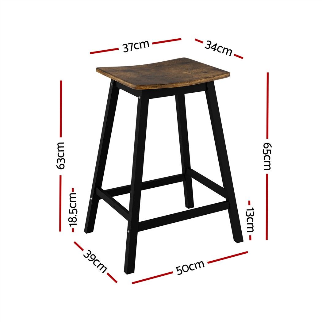 Brooks 65cm wooden bar stool dimensions – 37cm x 34cm seat and 65cm height