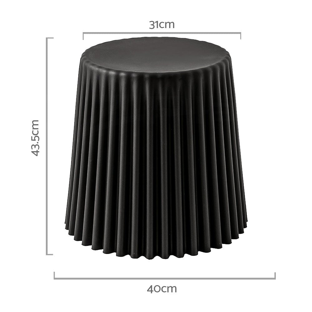 Black round tablecloth with dimensions on a white background