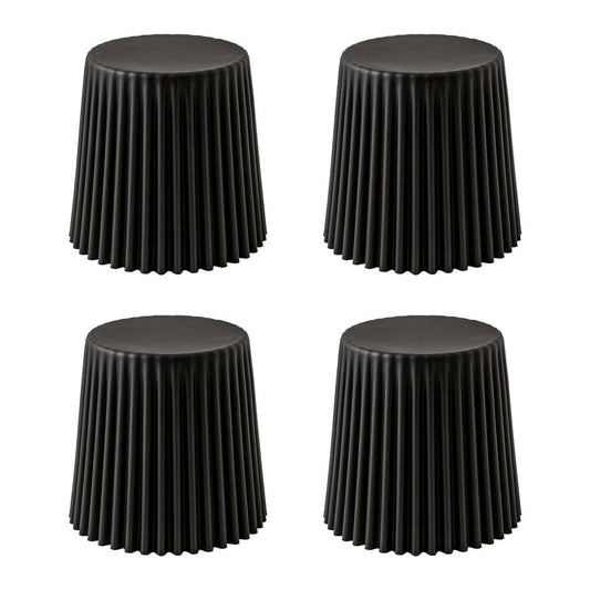 Cupcake Design Stackable Plastic Stools 43.5cm Black (Set of 4) - Barstool Express