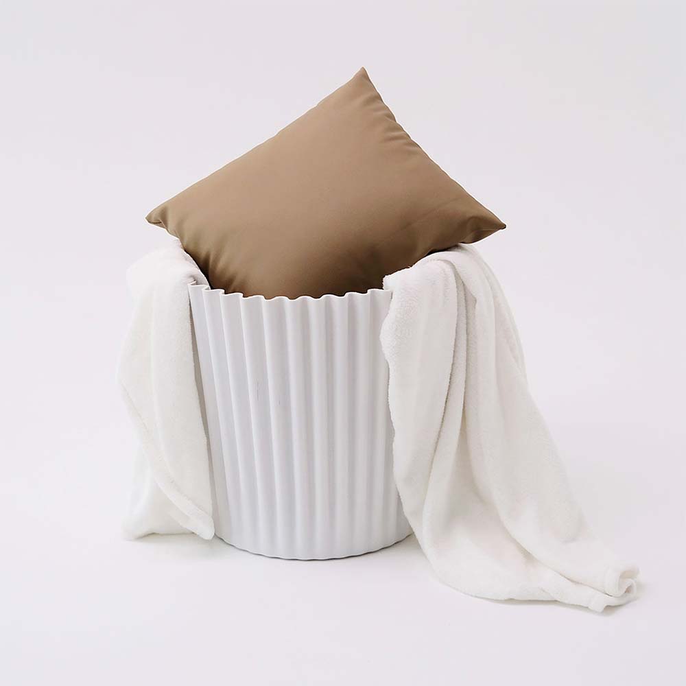 Cupcake inspired white stools - versatile seating or storage bin.