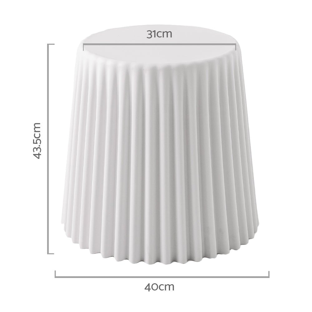 White cupcake design stool or side table 43.5cm - from Barstool Express