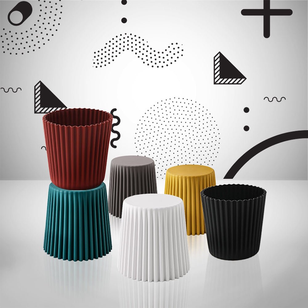 Cupcake design stackable stools in assorted colours - white and black