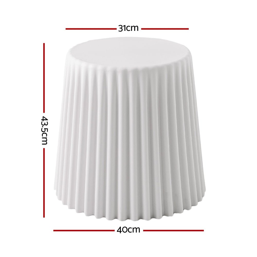 White cupcake design stool or side table 43.5cm - from Barstool Express