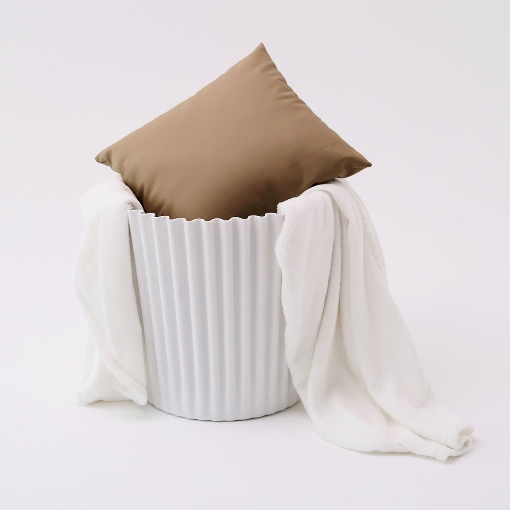 Cupcake inspired white stools - versatile seating or storage bin.