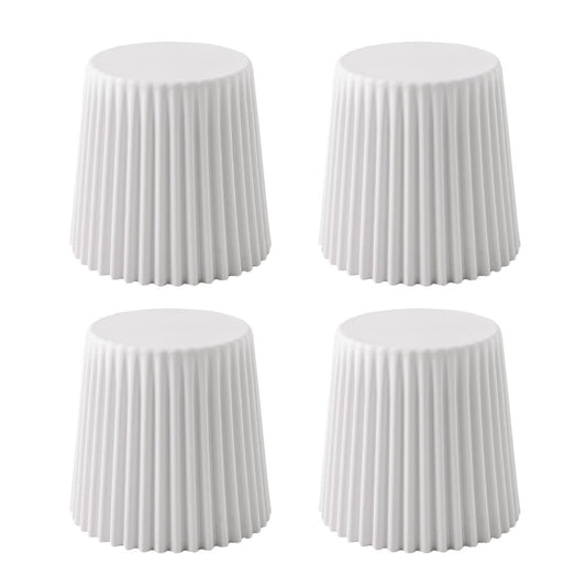 Cupcake design stackable plastic stools in white - set of 4, 43cm