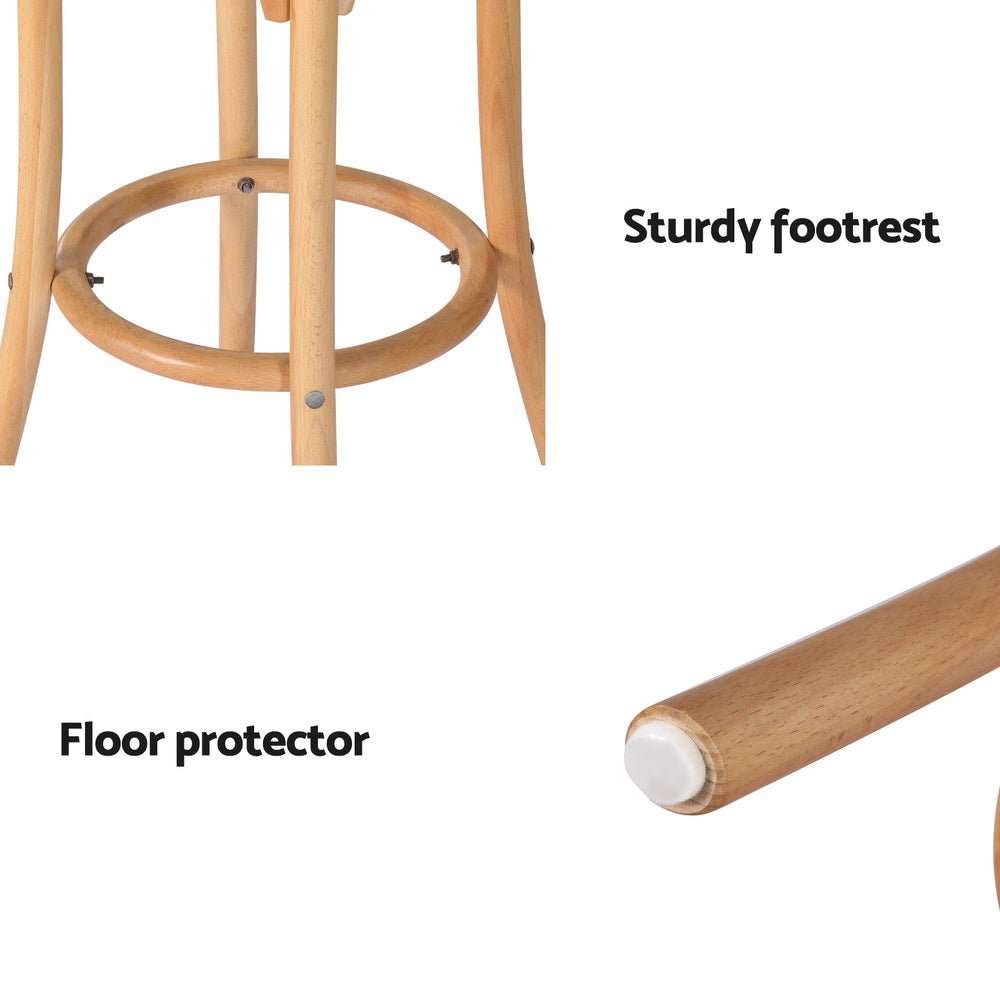 Hamptons Rattan Beechwood Bar Stools 65cm Natural (Set of 4) - Barstool Express