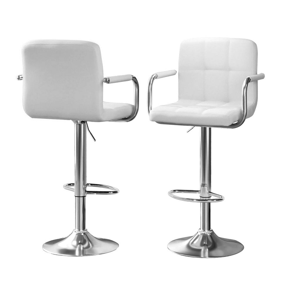 Indi Adjustable Bar Dining Table and Stools Set White (3 Piece) - Barstool Express