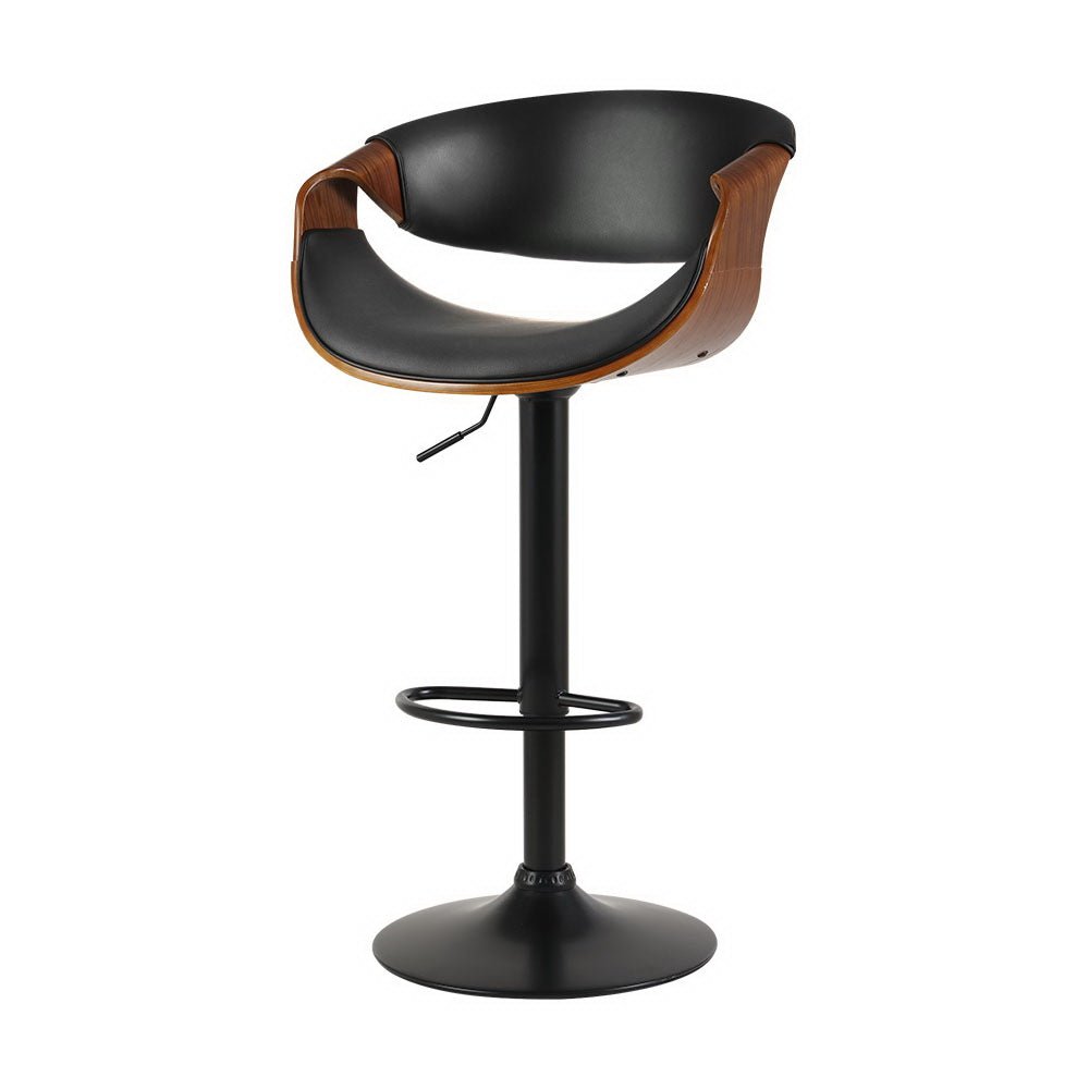 Jax Leather Timber Adjustable Bar Stool Black - Barstool Express