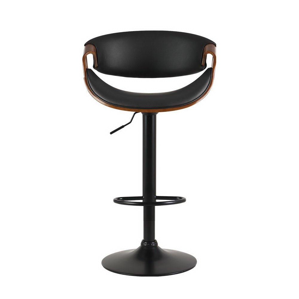 Jax Leather Timber Adjustable Bar Stool Black (Set of 2) - Barstool Express