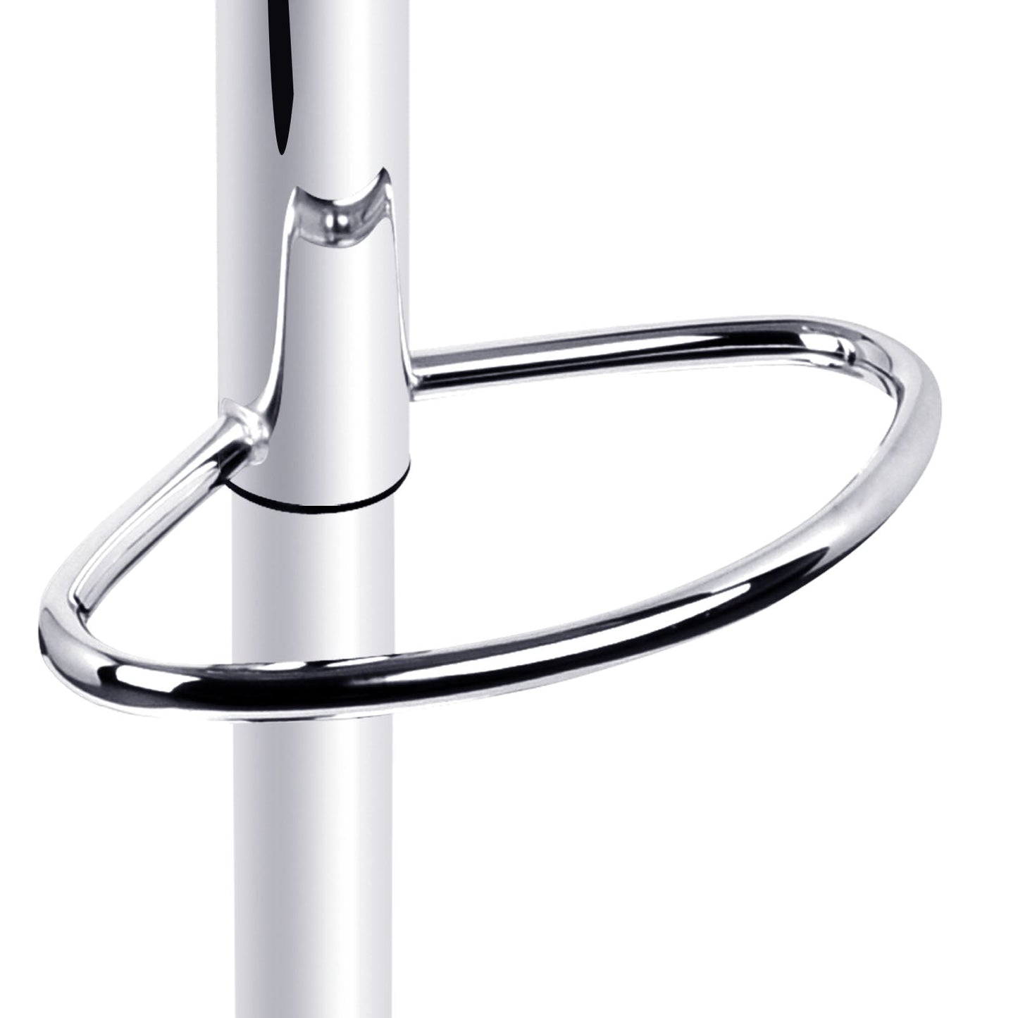 Jono Leather Timber Adjustable Bar Stool Chrome Black - Barstool Express