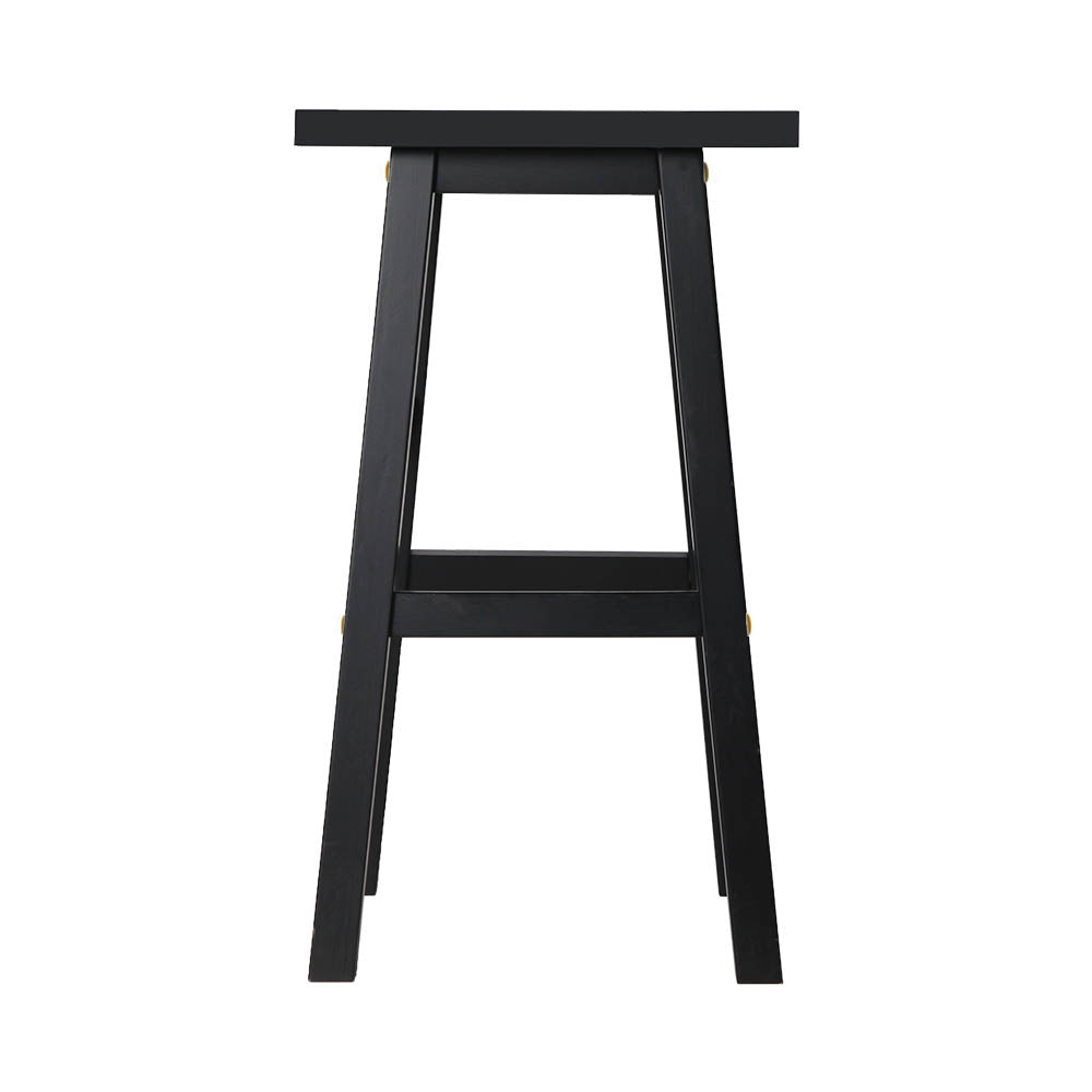 Kyoto Solid Beechwood Bar Stools 66.5cm Black (Set of 2) - Barstool Express