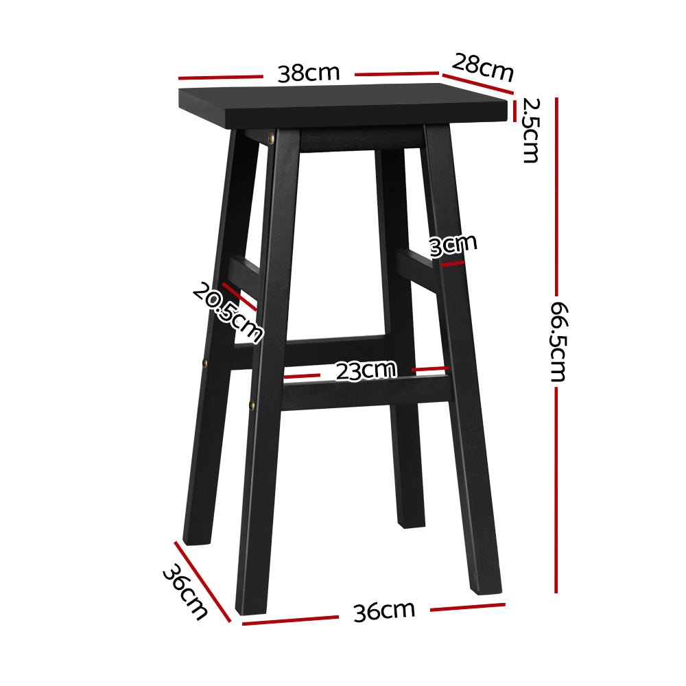 Kyoto Solid Beechwood Bar Stools 66.5cm Black (Set of 4) - Barstool Express
