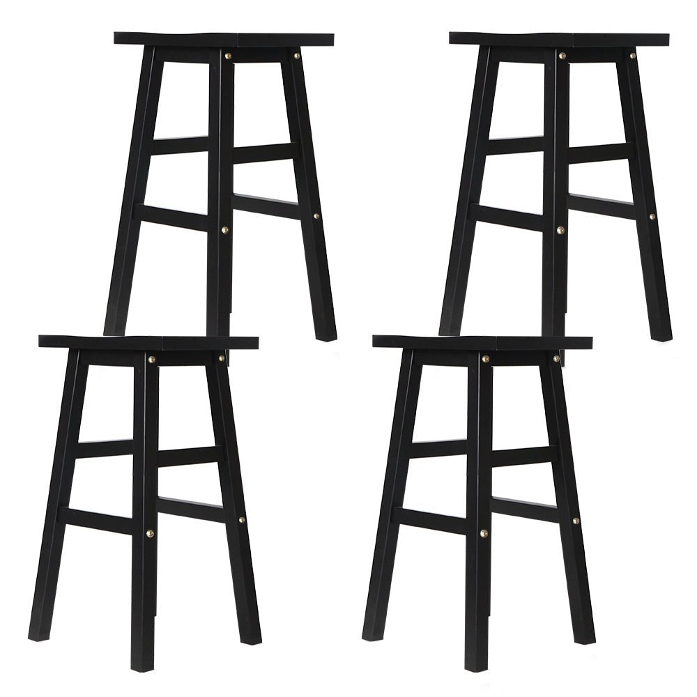 Kyoto Solid Beechwood Bar Stools 66.5cm Black (Set of 4) - Barstool Express