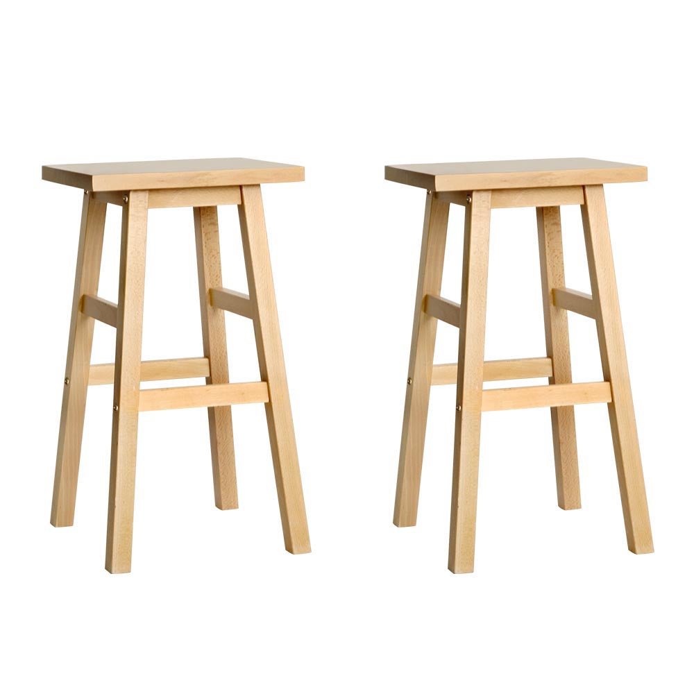 Kyoto Solid Beechwood Bar Stools 66.5cm Natural (Set of 2) - Barstool Express