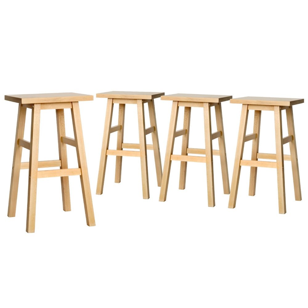 Kyoto Solid Beechwood Bar Stools 66.5cm Natural (Set of 4) - Barstool Express