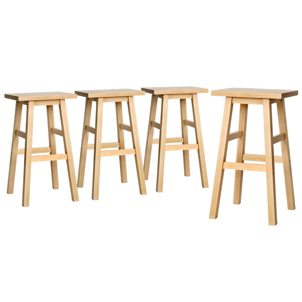Kyoto Solid Beechwood Bar Stools 66.5cm Natural (Set of 4) - Barstool Express