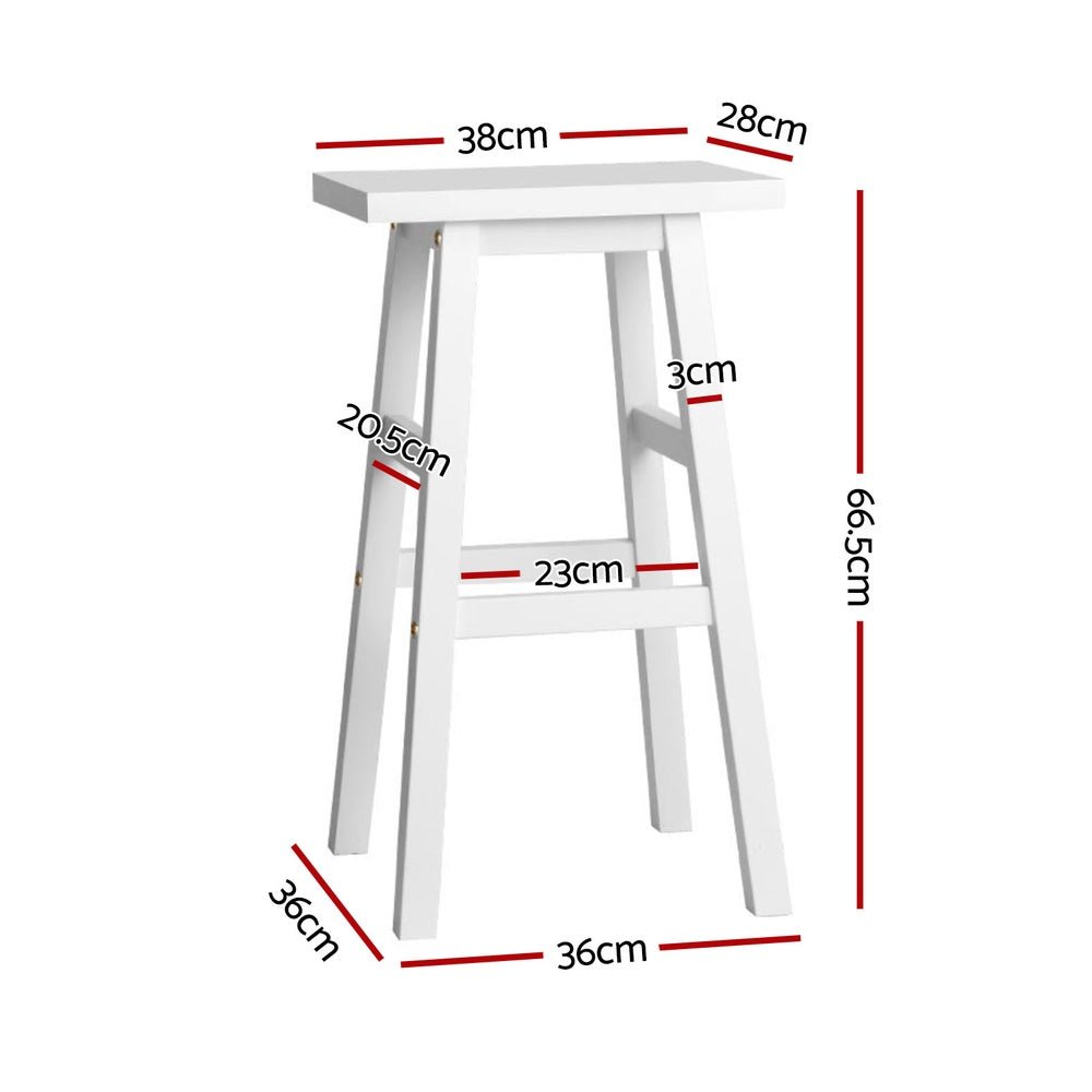 Kyoto Solid Beechwood Bar Stools 66.5cm White (Set of 4) - Barstool Express