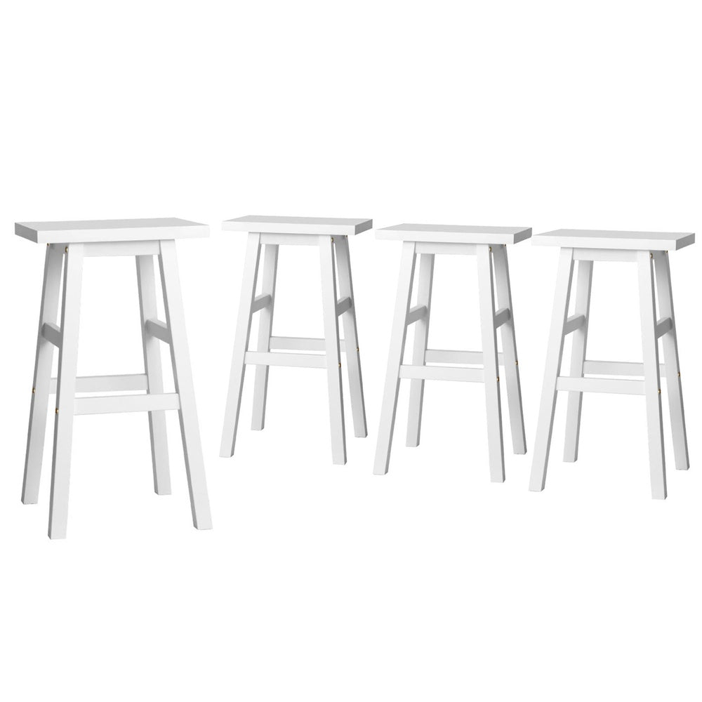 Kyoto Solid Beechwood Bar Stools 66.5cm White (Set of 4) - Barstool Express