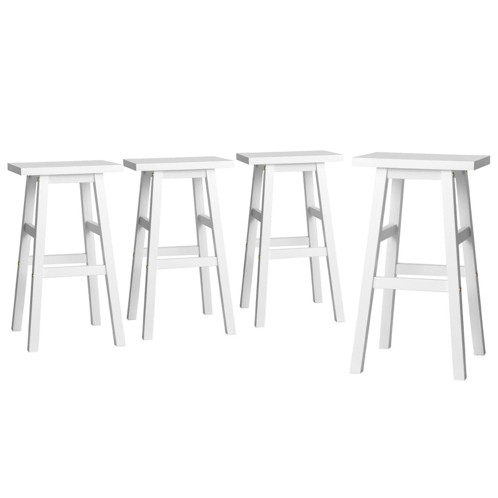 Kyoto Solid Beechwood Bar Stools 66.5cm White (Set of 4) - Barstool Express