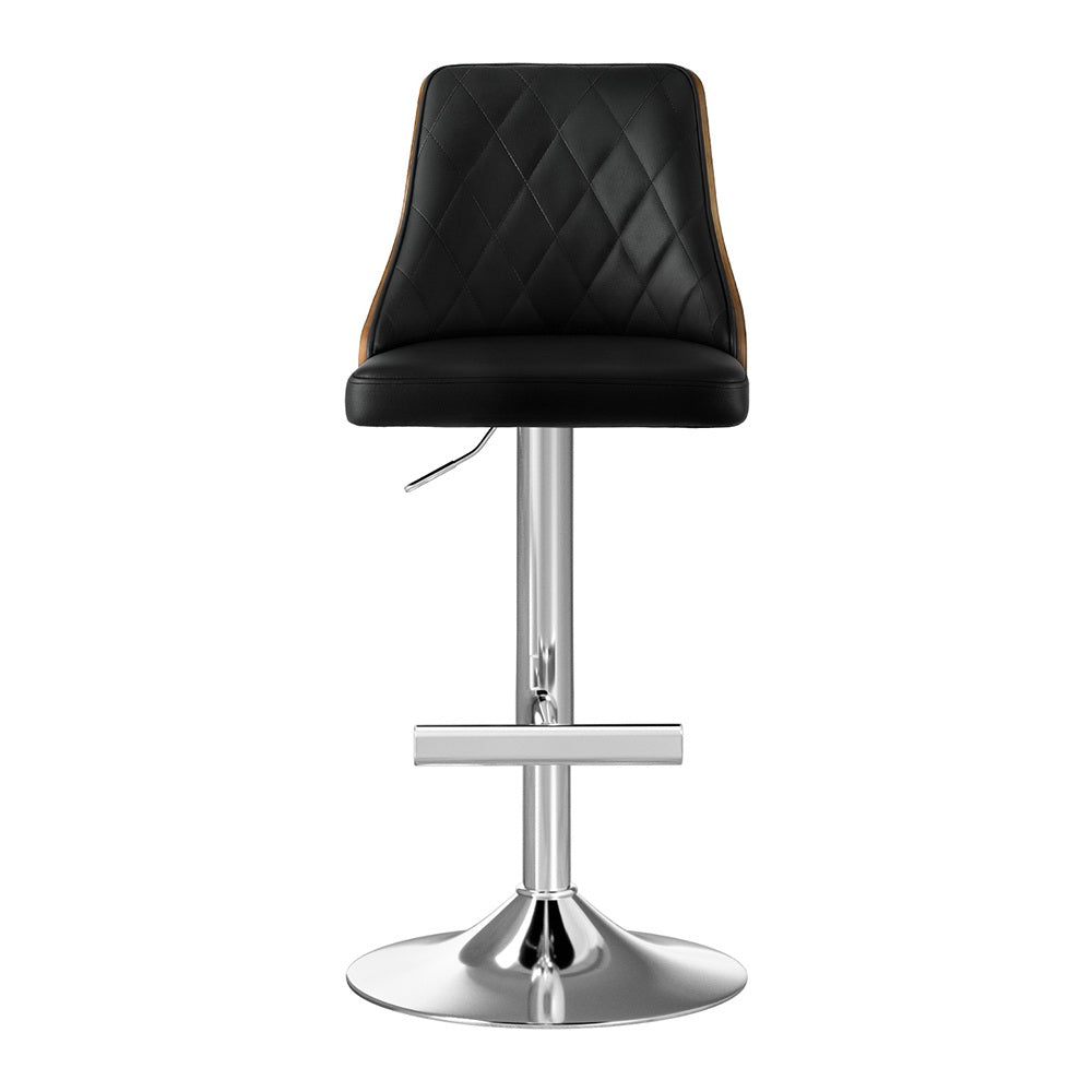 Lennox Leather Bentwood Adjustable Bar Stool Black - Barstool Express