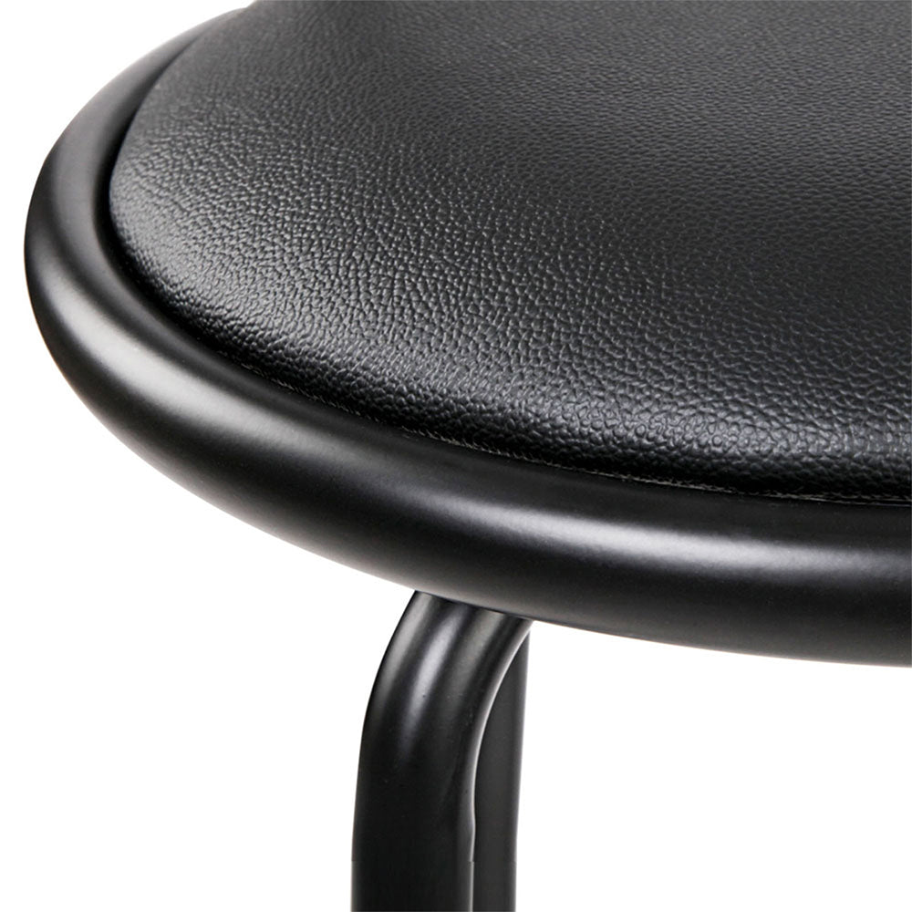 Mimi Leather Padded Swivel Bar Stools 75cm Black (Set of 2) - Barstool Express