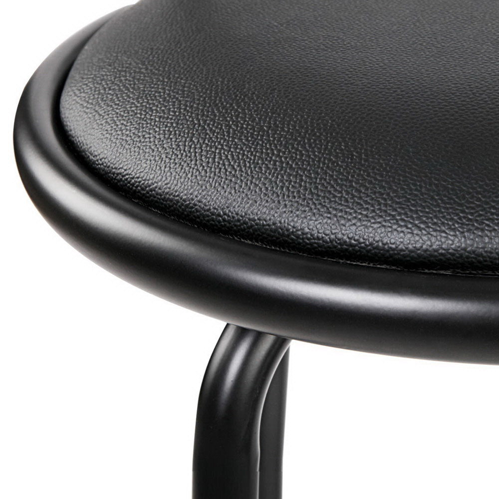 Mimi Leather Padded Swivel Bar Stools 75cm Black (Set of 4) - Barstool Express