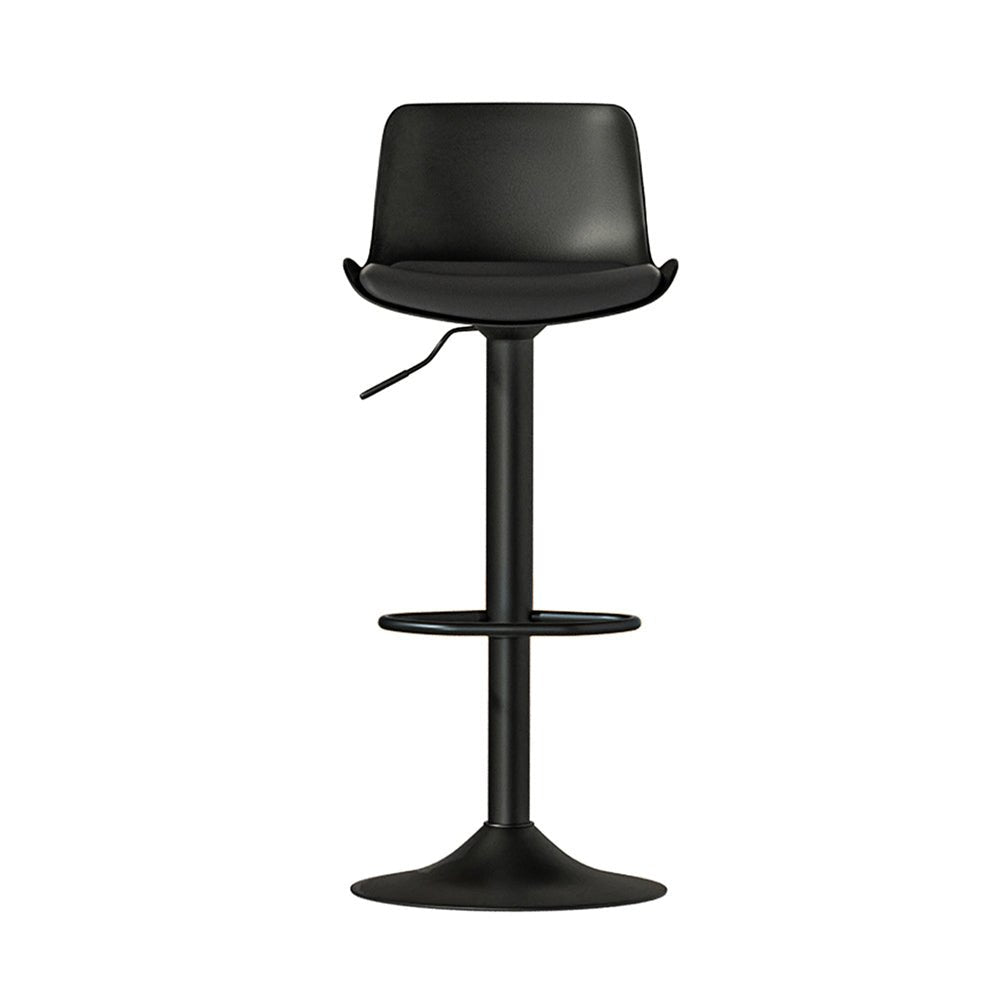 Nola Leather Padded Adjustable Bar Stools Black (Set of 2) - Barstool Express