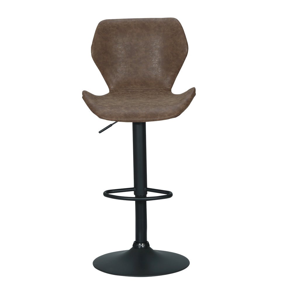 Otto Vintage Leather Adjustable Bar Stools Brown (Set of 2) - Barstool Express