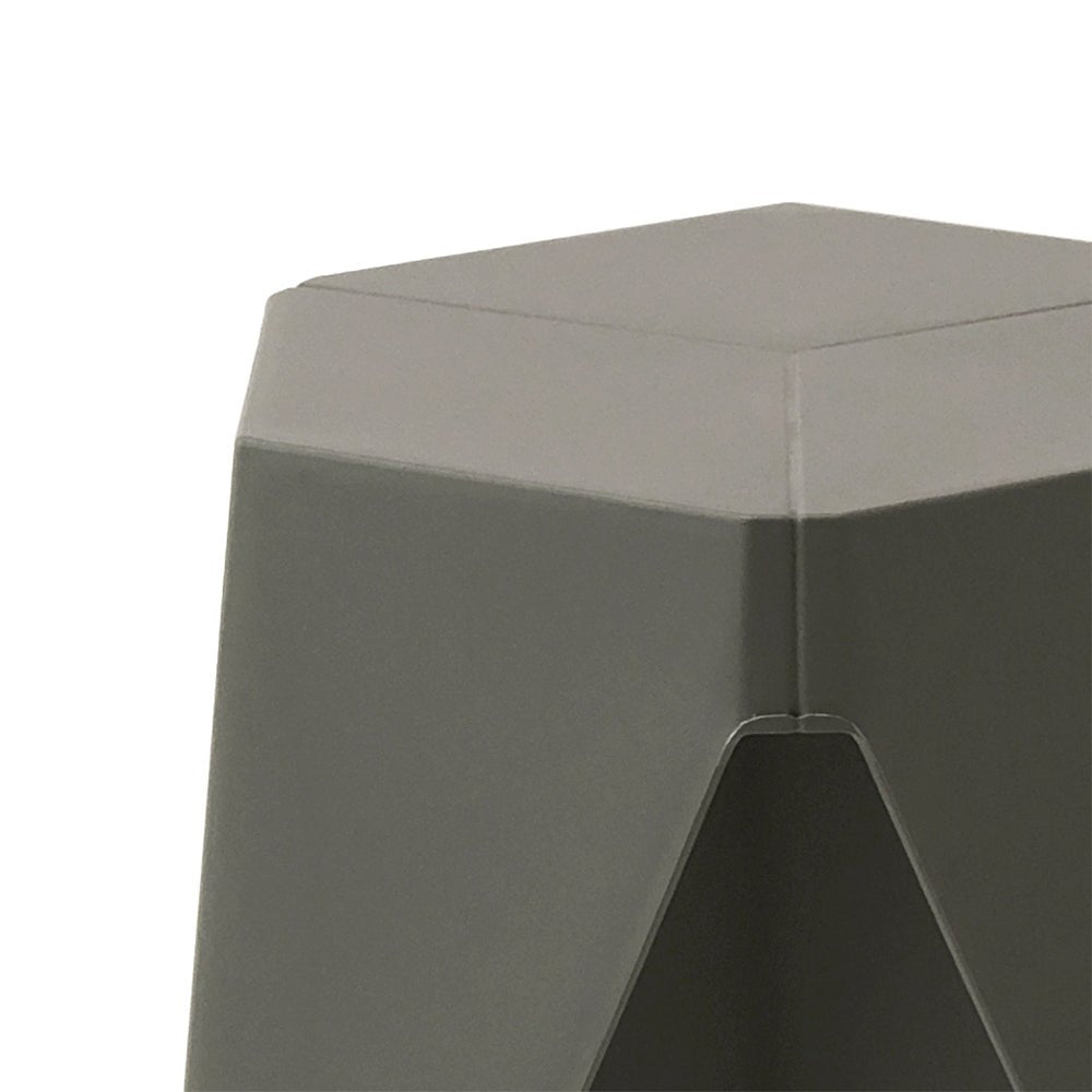 Puzzle Design Stackable Plastic Stools 45cm Grey (Set of 2) - Barstool Express