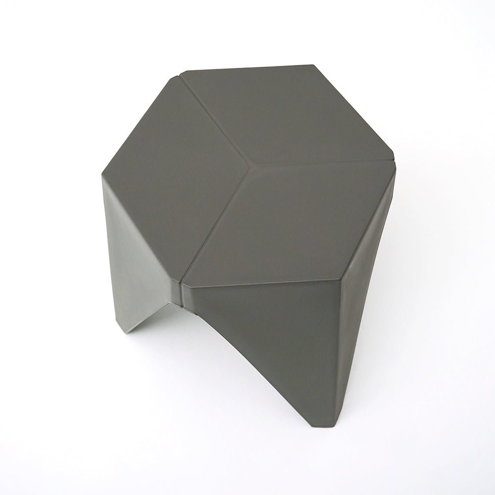 Puzzle Design Stackable Plastic Stools 45cm Grey (Set of 2) - Barstool Express