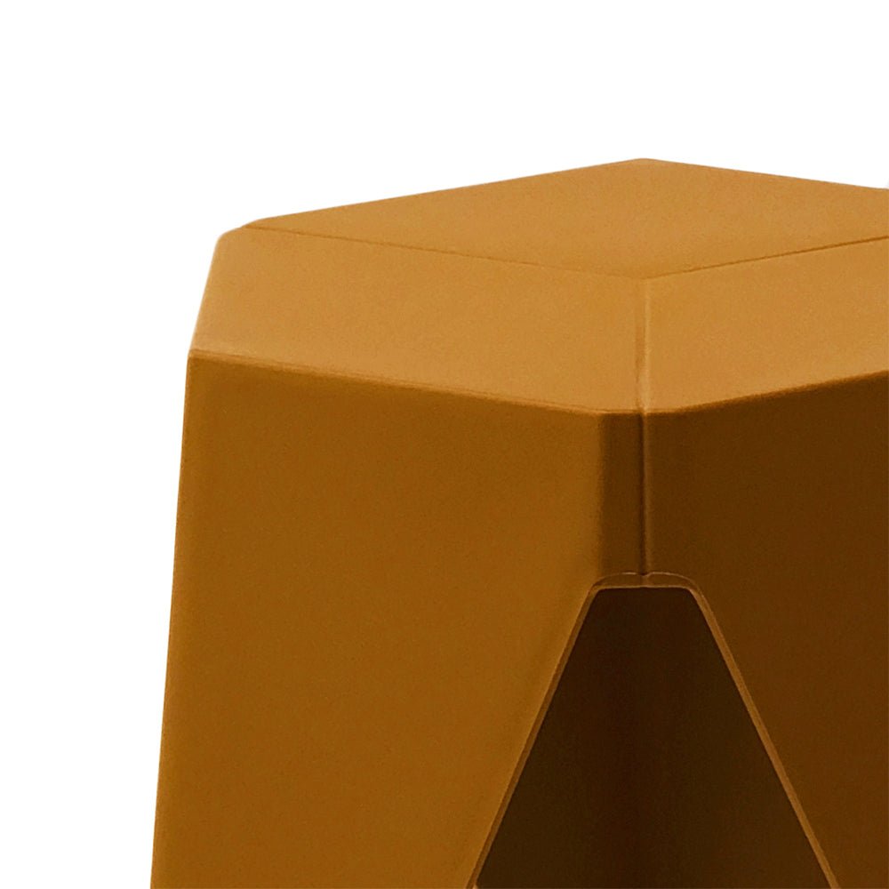 Puzzle Design Stackable Plastic Stools 45cm Yellow (Set of 2) - Barstool Express