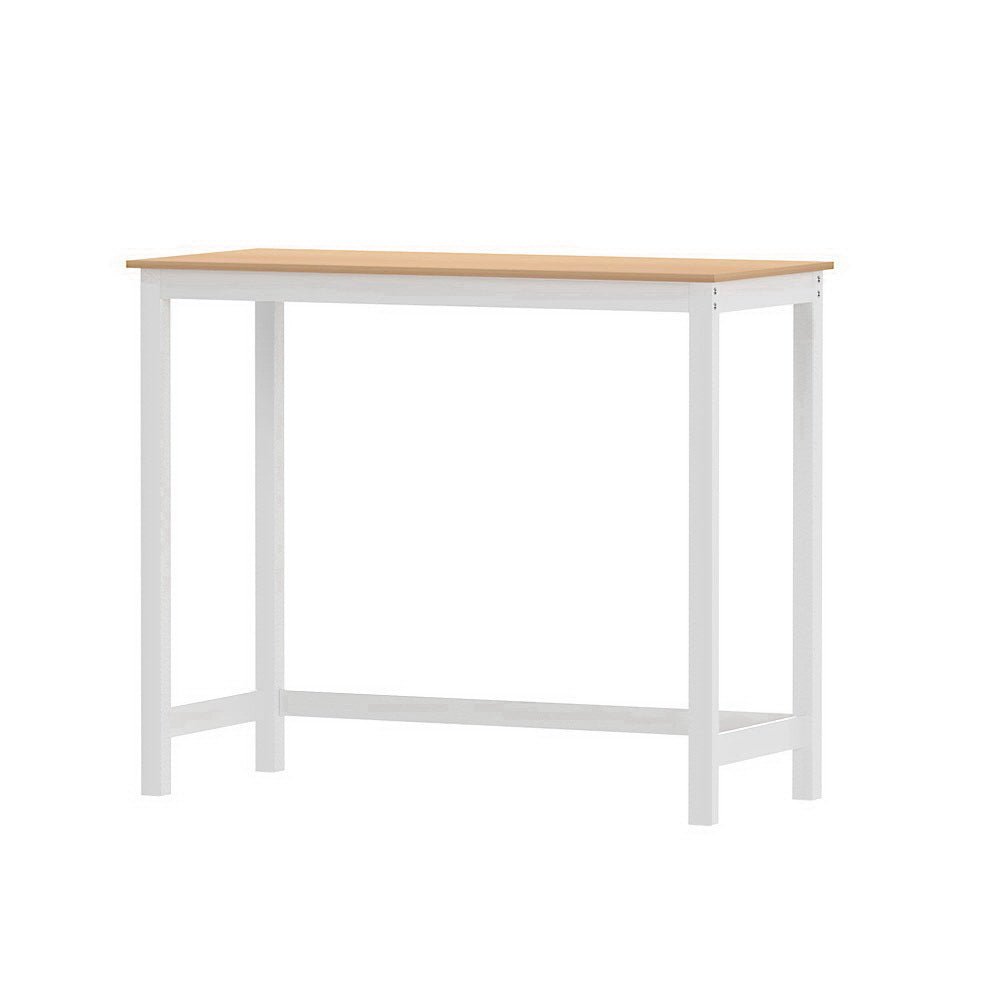 Skye Bar Table Rectangular 108cm White & Pine - Barstool Express