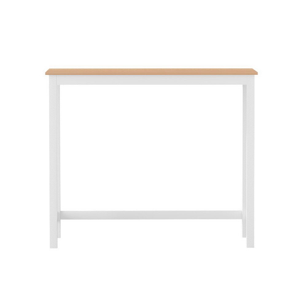 Skye Bar Table Rectangular 108cm White & Pine - Barstool Express
