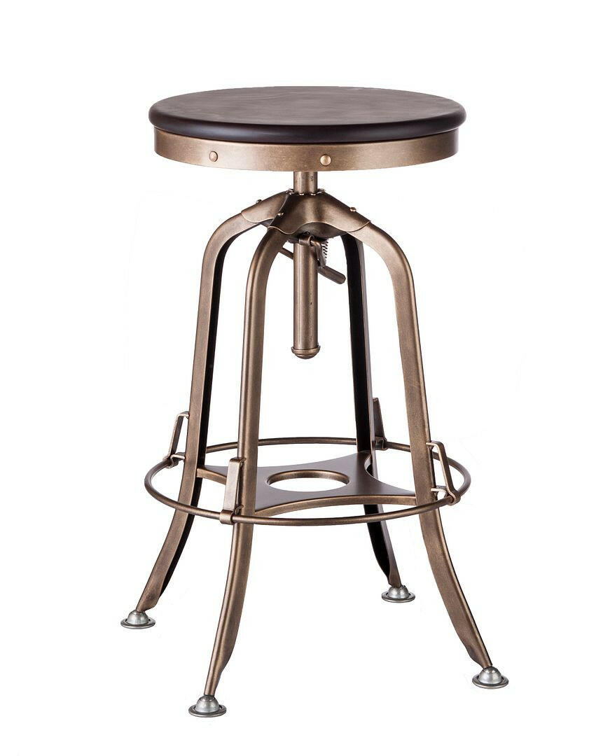 Taj Adjustable Swivel Bar Stool – French Brass Finish - Barstool Express